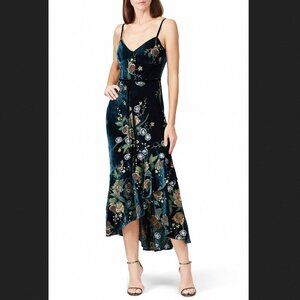 Marchesa Notte Embroidered Velvet High Low Dress Size 0 Price is FIRM
